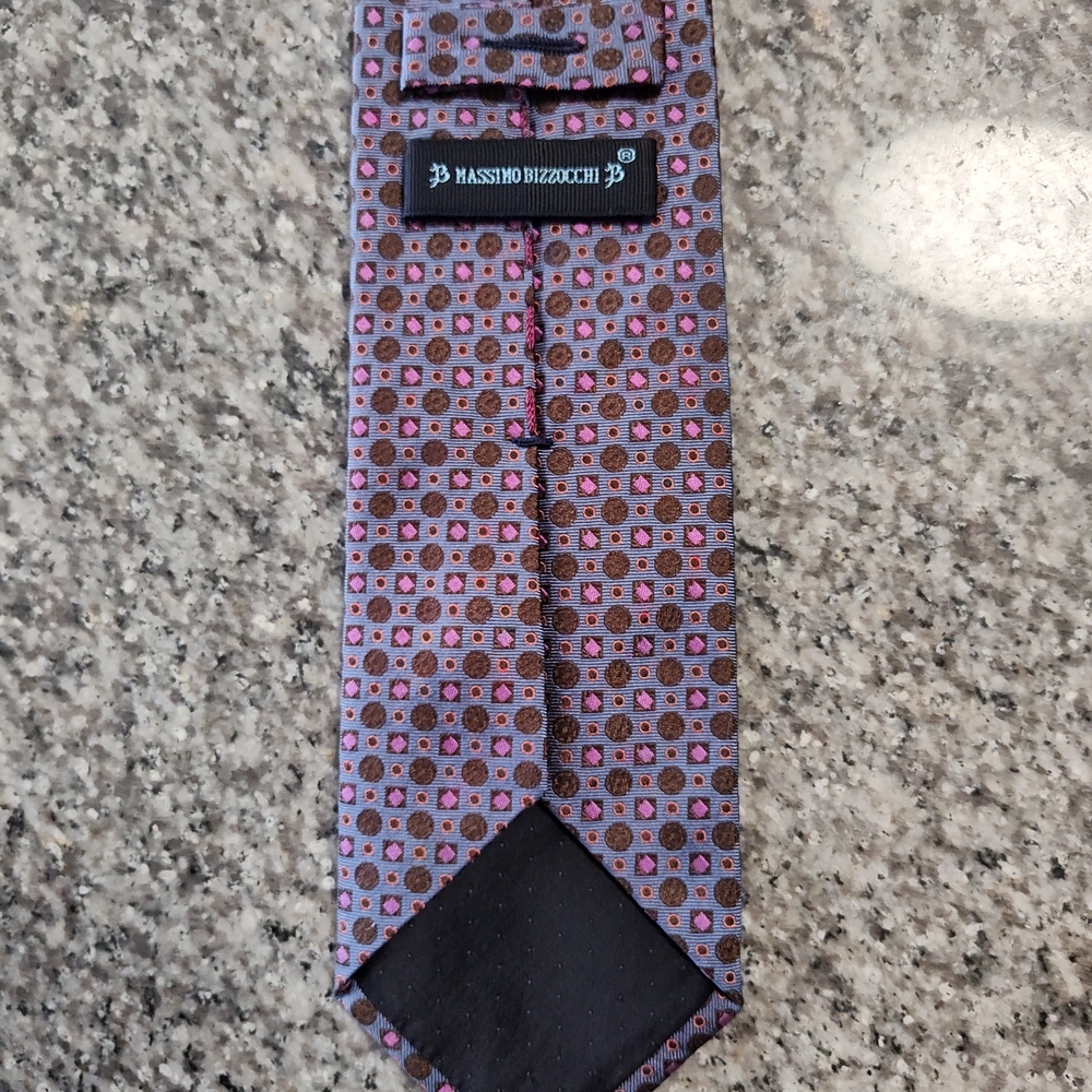 Vintage Massino Purple and Brown Men's Tie